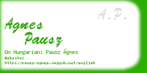 agnes pausz business card